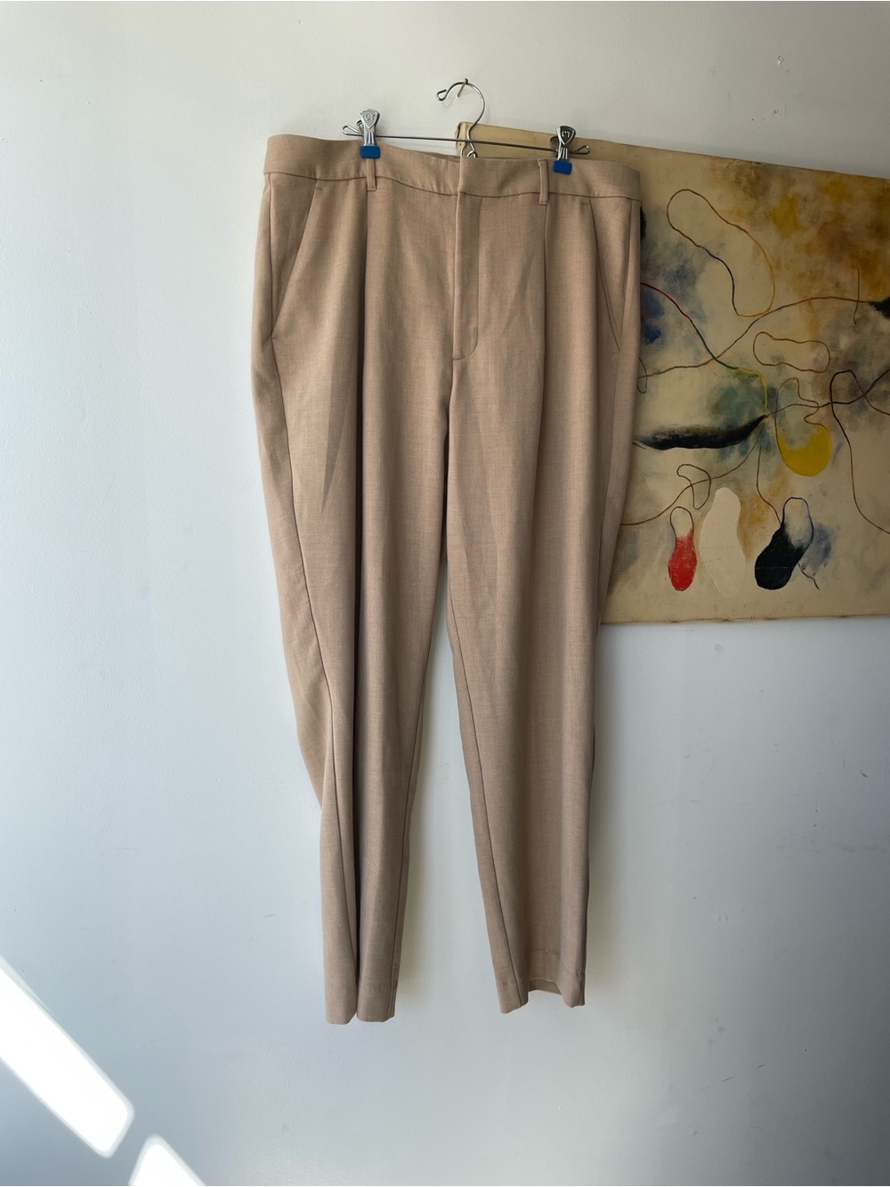 NWT Banana Republic Women's Tailored Powerhouse Cuff Pants Tan Pleated Size 16
